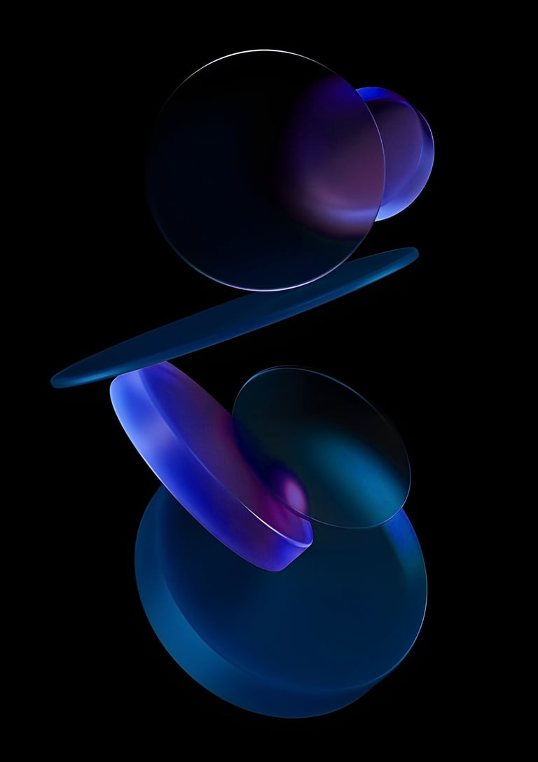 Holographic glass circular tokens (Velvet Vizion Web)