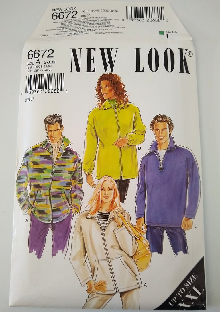 New Look 6672 jacket sewing pattern front cover.