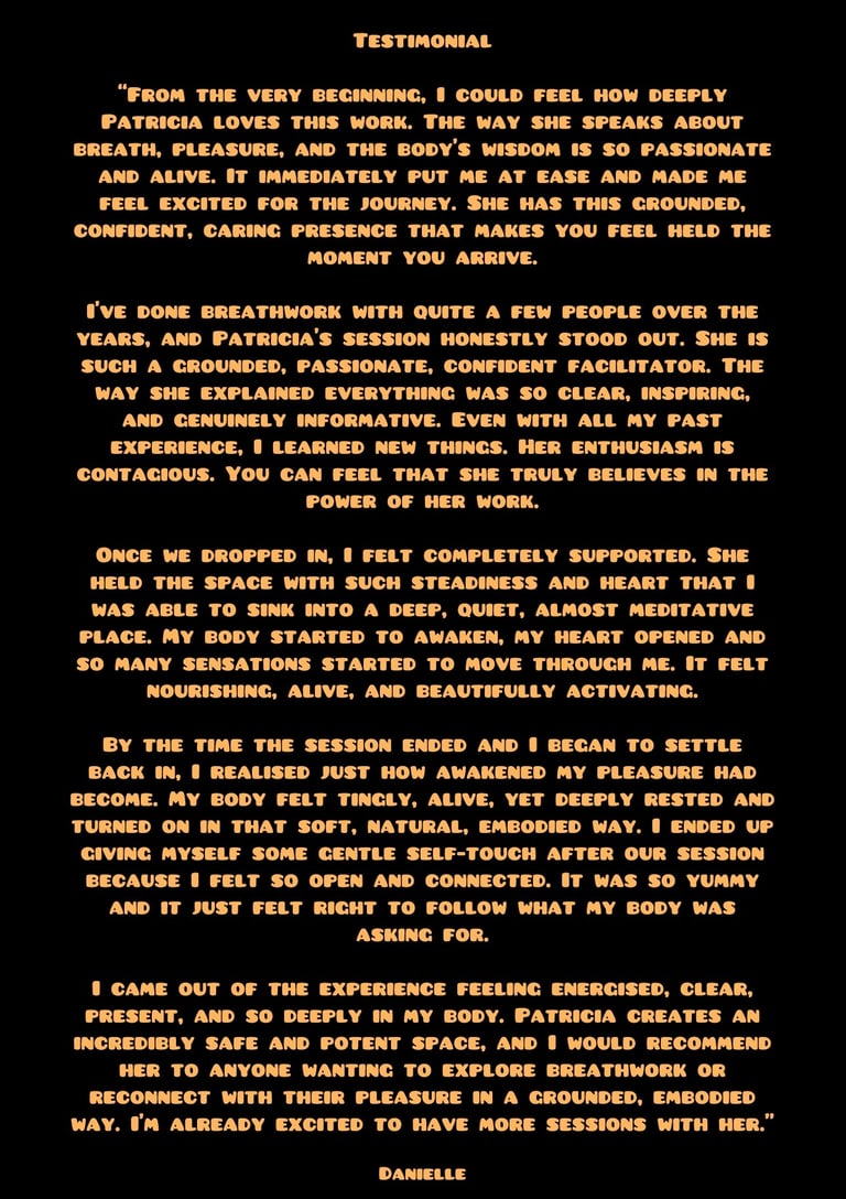 Pleasure Breathwork testimony