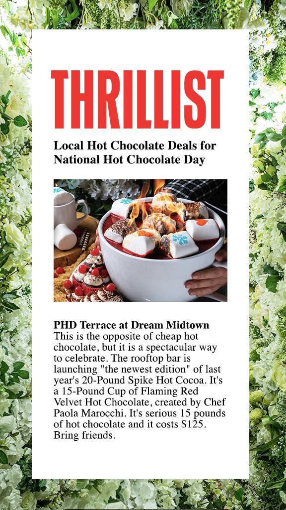 a poster advertising a local hot chocolate dessert