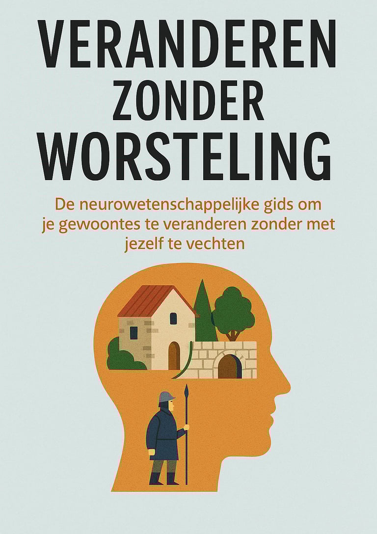Illustratie van het brein met veranderpijlen – neurowetenschappelijke gids voor gewoonteverandering