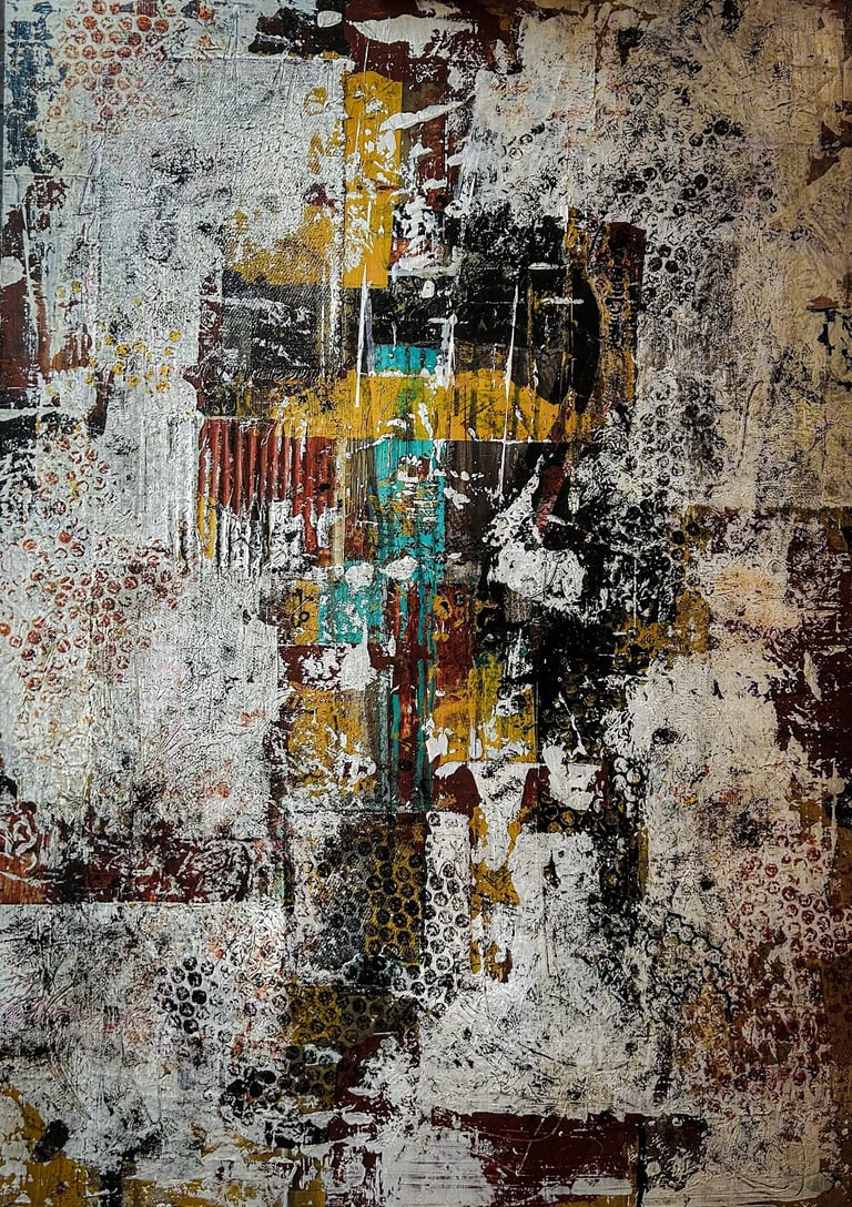 Textured abstract mixed media painting acrylic paint Abstract expressionism art paintings Sussex