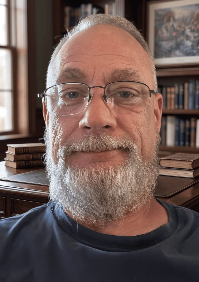 Portrait of David P. Proffitt, Christian author, veteran, and scriptural researcher."