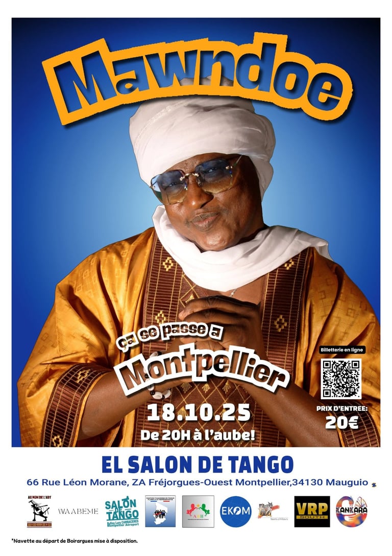 Affiche du concert avec l'artiste Mawndoé Célestin