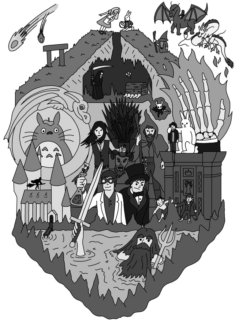 my-fantasy-collage-in-black-and-white