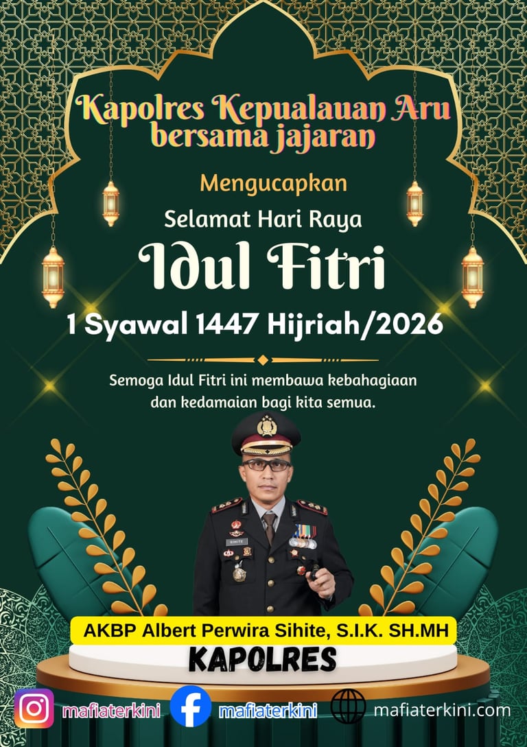 Kapolres Kepulauan Aru Mengucapkan Selamat Hari Raya Idul Fitri