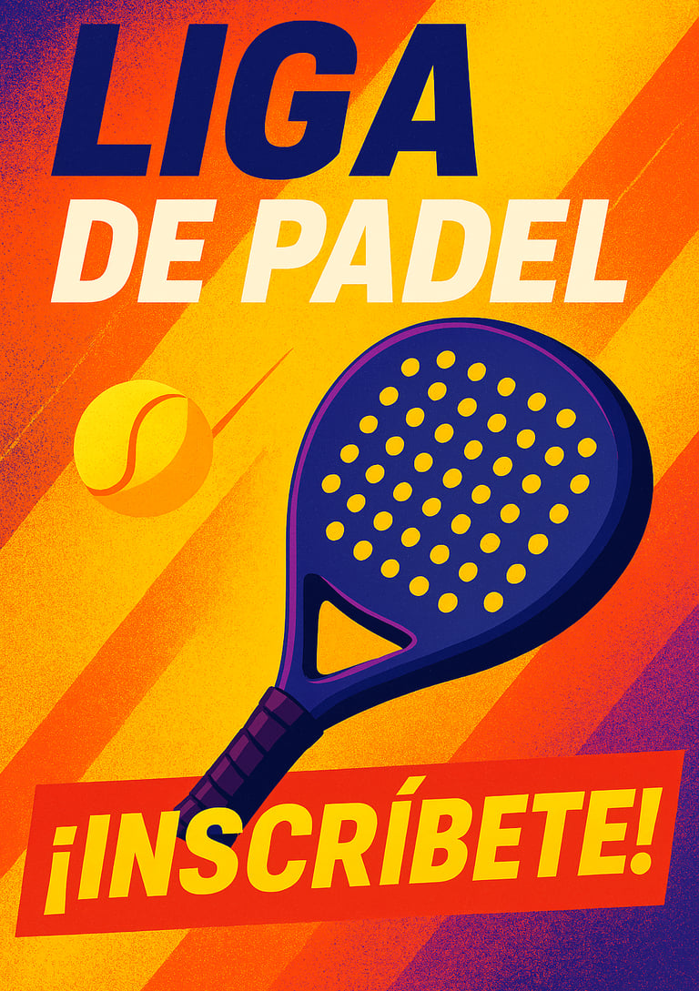 pala de padel con pelota inscripción