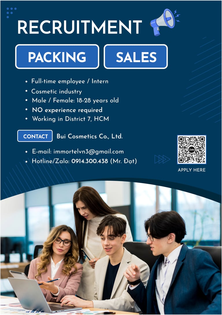 recruitment poster, Hiring Sales and Packing
