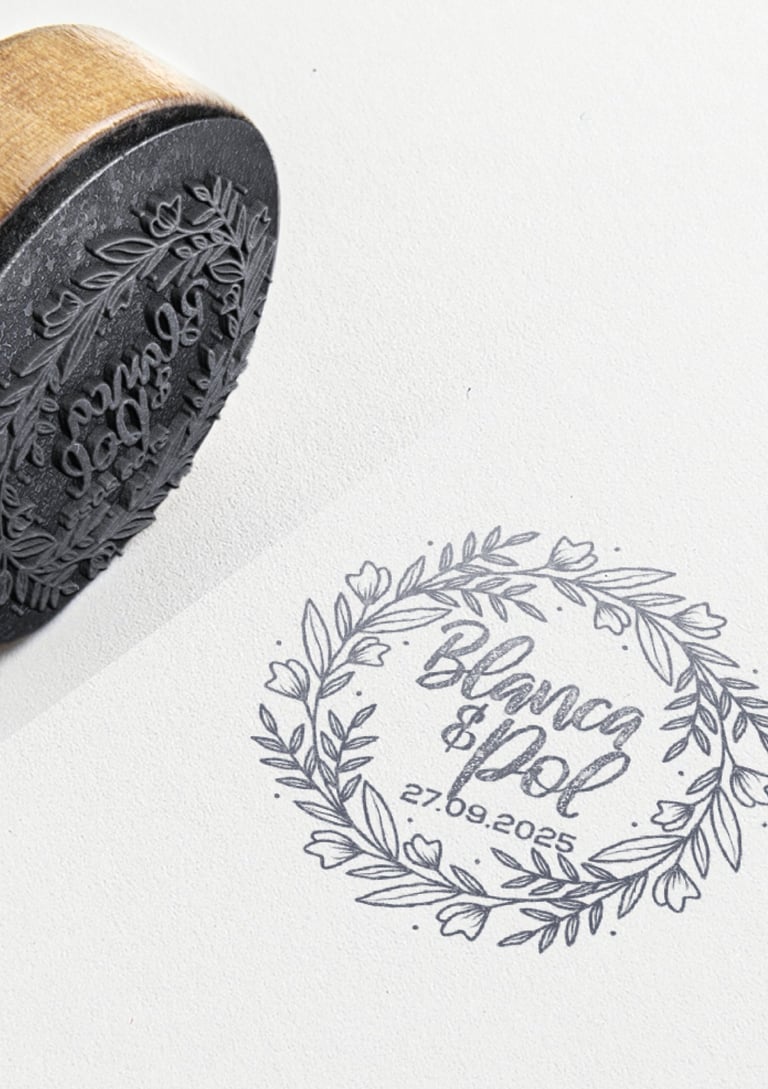 sellos de boda madera