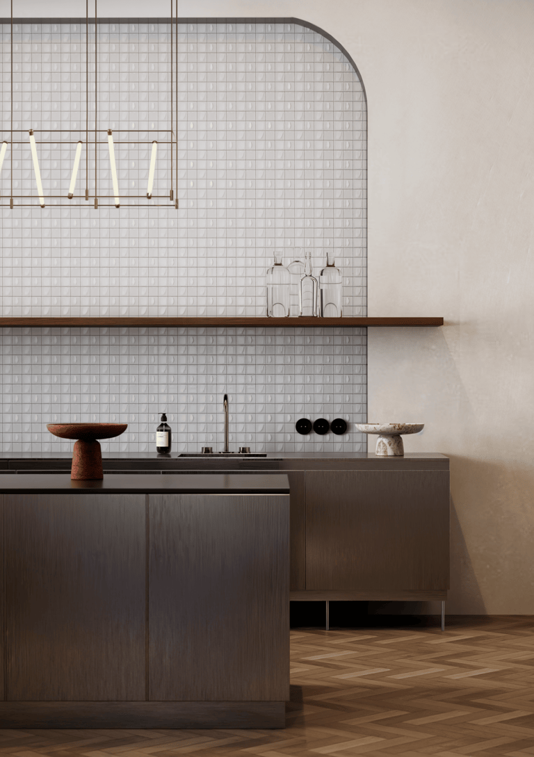 Luxury townhouse kitchen design in Tilal Al Ghaf Dubai