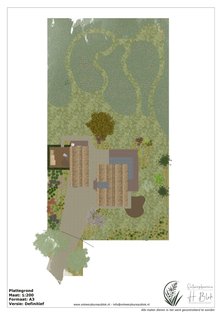 Landelijk tuinontwerp Waddinxveen, Ruimtelijk, Landelijke opzet
