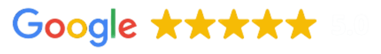 Google graphic displaying 5 full stars, representing Gili Scuba Diving's outstanding reviews and high customer satisfaction i