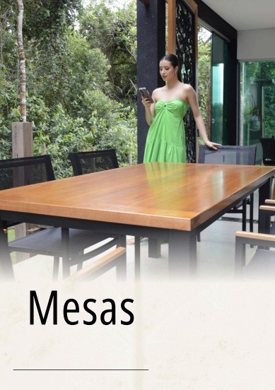 Móveis mesas de jantar de alto padrão para área interna e externa feitas em alumínio e madeira