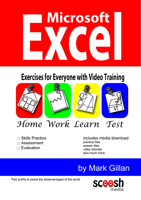 Excel book cover author mark gillan with red band at top and blue band at bottom