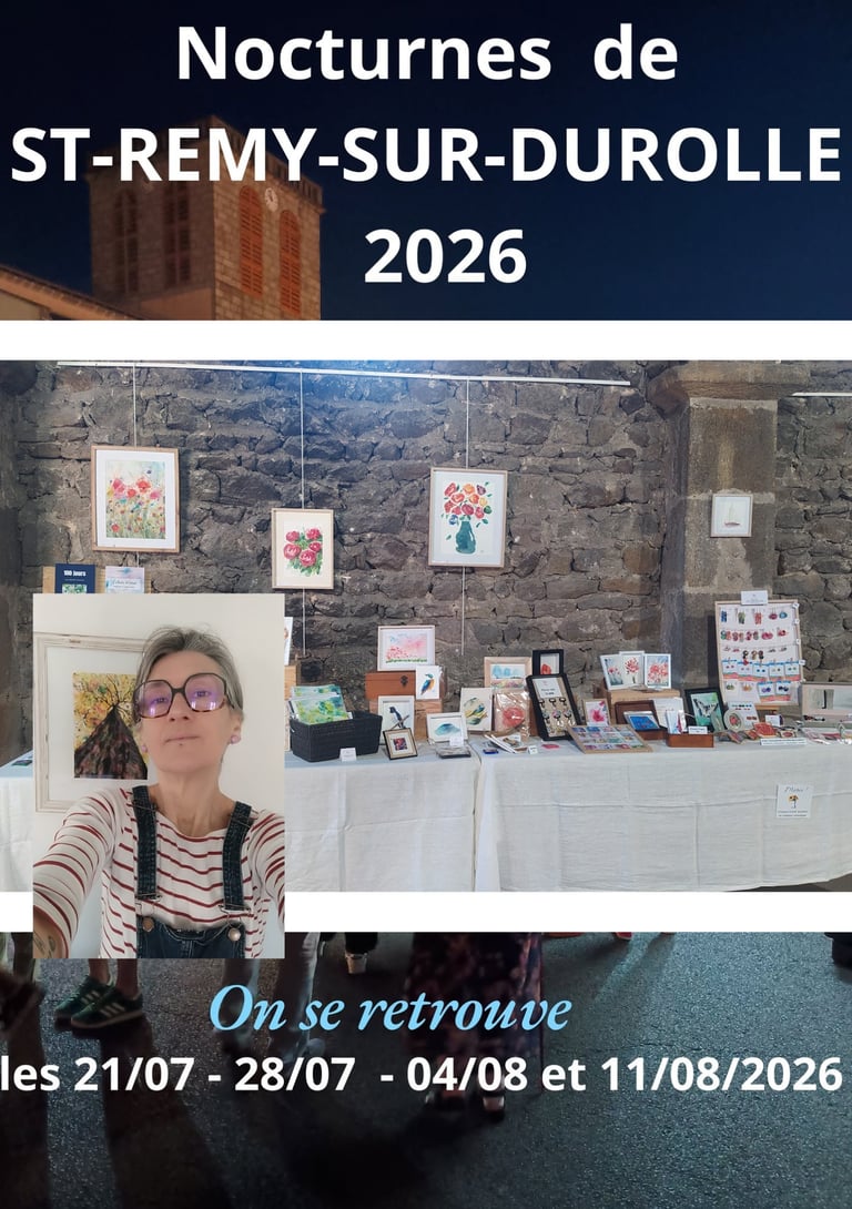 marchés saint rémy sur durolle aquarelles