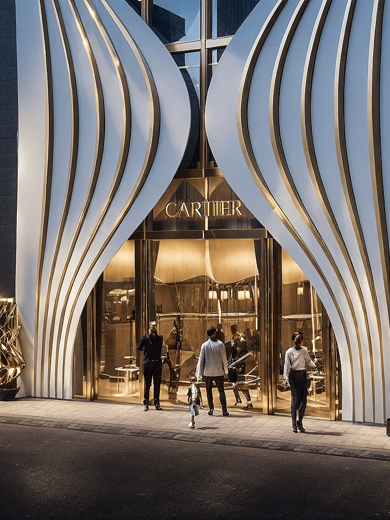 Luxury retail boutique architecture interior for Cartier in downtown Toronto