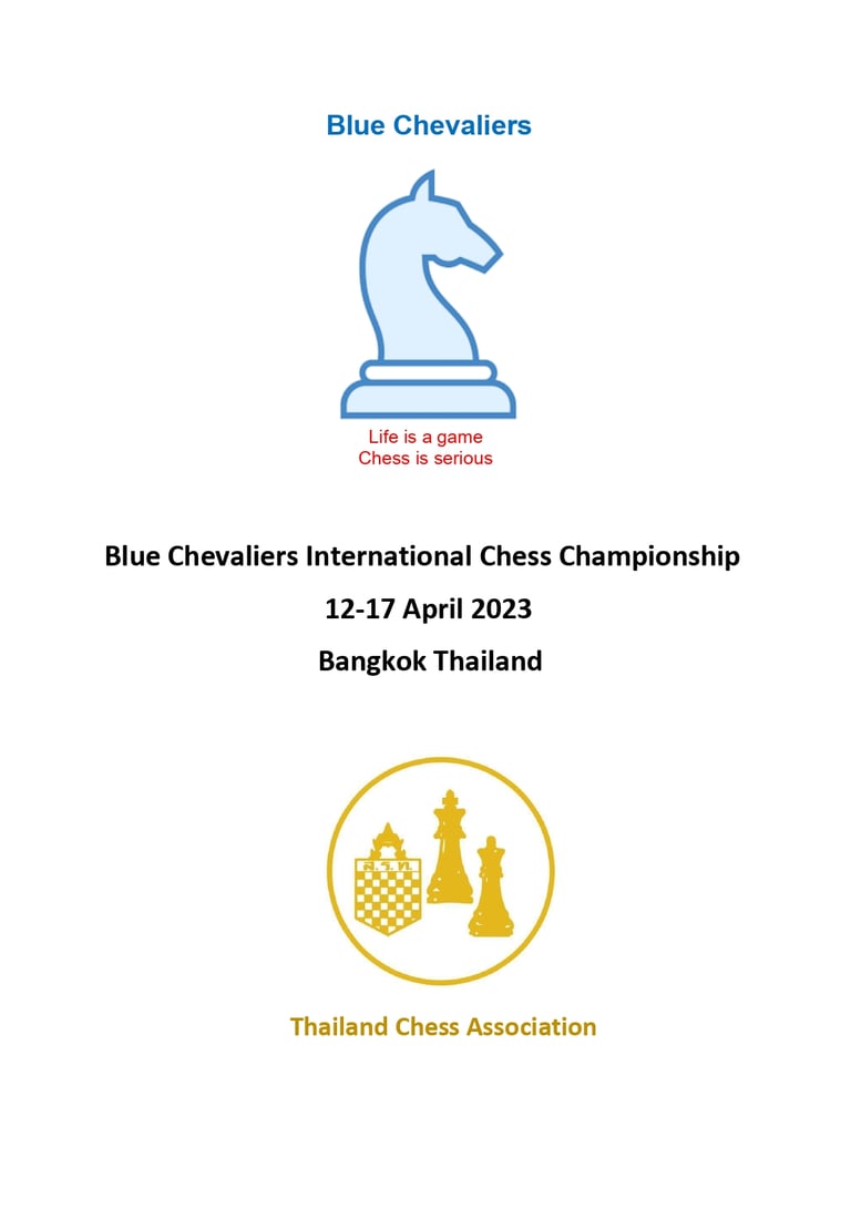 Blue Chevaliers International Championship in Bangkok. Peter Frost Chess. Blue Chevaliers. 