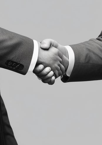 Photo of a handshake between two politicians at a formal event