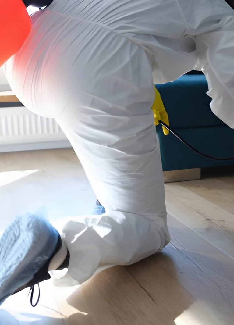 Spray Away Fumigation and pest Control professional providing fumigation services at a resident.