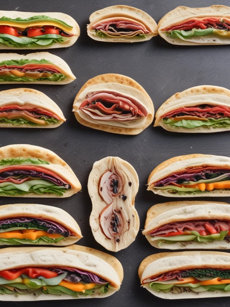 Close-up of a golden, crispy pratawrap freshly heated on a rustic wooden plate.