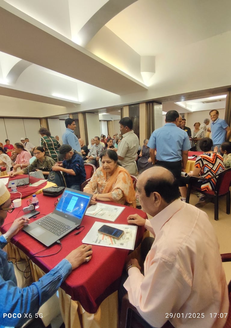 Legal documentation and Aadhar card camp at Khar Gymkhana (KG) Mumbai providing Ayushman card & Pan