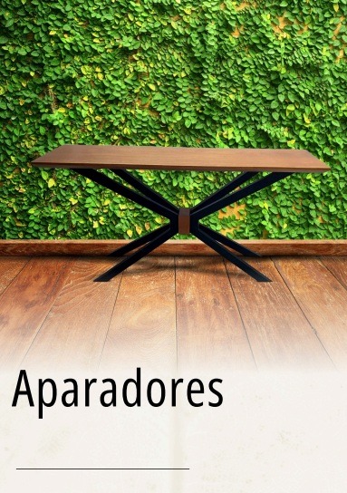 Móveis aparadores de alto padrão para área interna e externa feitos em alumínio e madeira