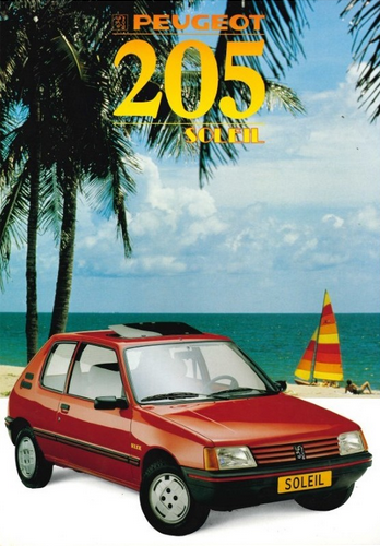 brochure peugeot 205 soleil