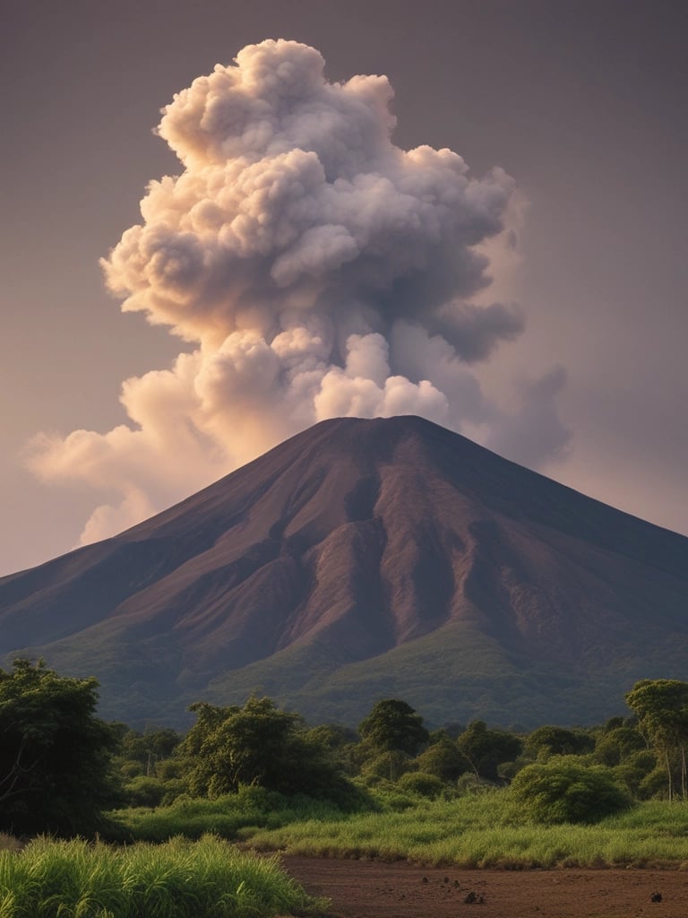 A scenic view of a tourist destination with a taxi in the foreground.