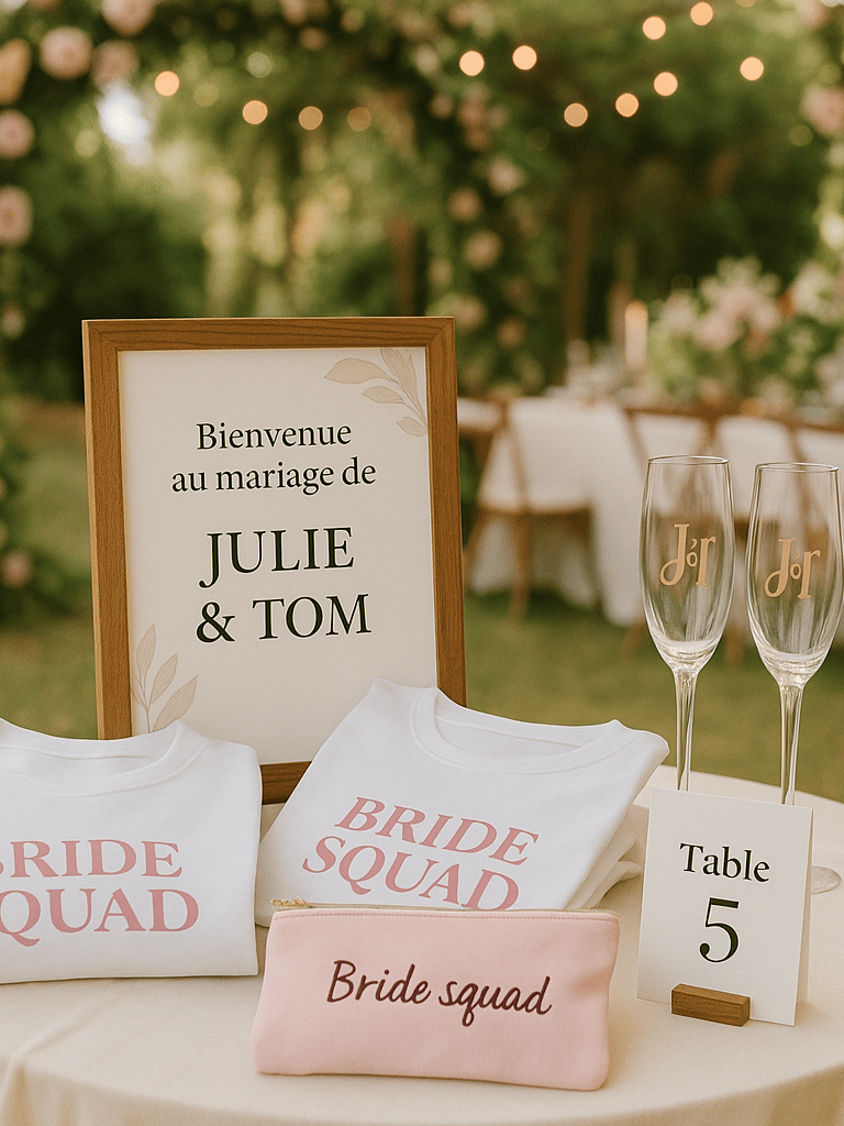 objets vêtements personnalisé mariage EVJF