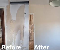 before and after picture painting and repairs