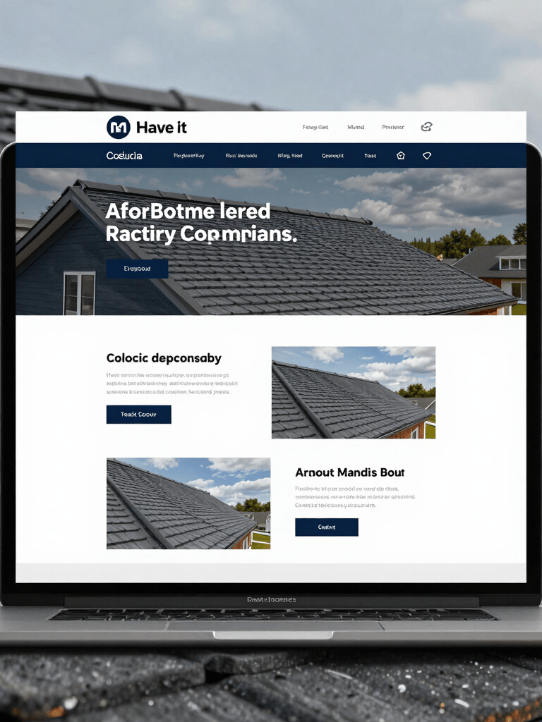 A sleek desktop displaying a contractor's website with clean lines and a modern interface.