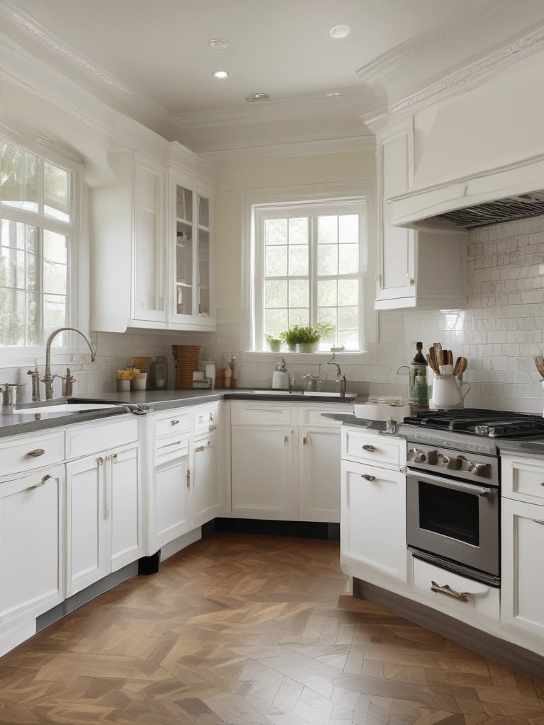 A professional cleaner in uniform carefully dusting a modern living room in an Avon home.