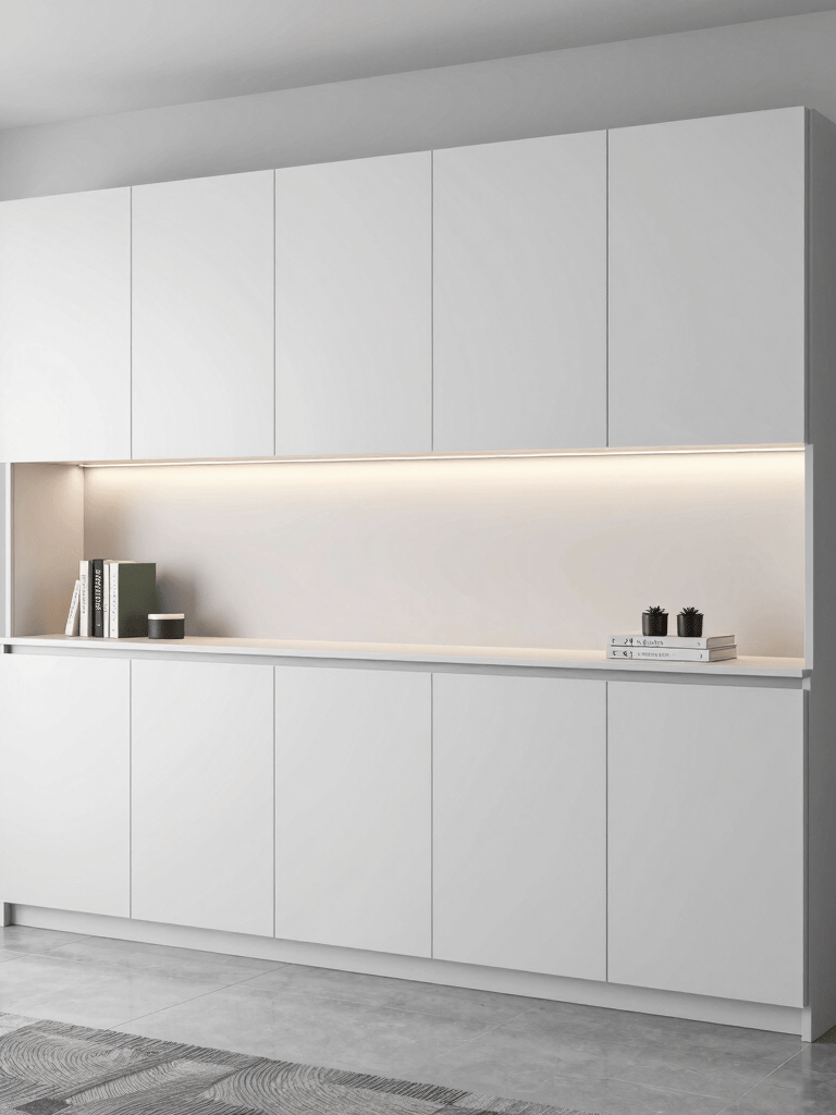 A beautifully crafted wooden trade show stand with intricate details and modern design elements.