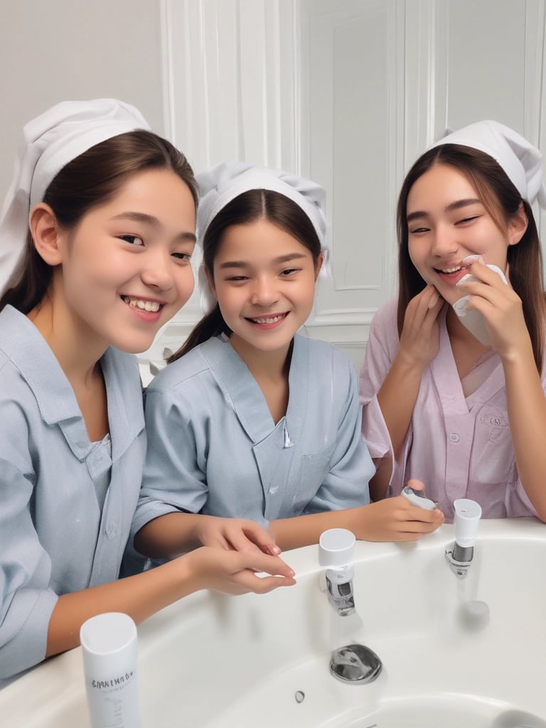Close-up of a smiling customer holding a jar of a lovely cosmetics moisturizer, glowing skin visible.