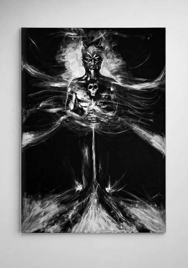 Entity I Nucleus – original dark figurative sculpture for sale by Mar Y Luna.
