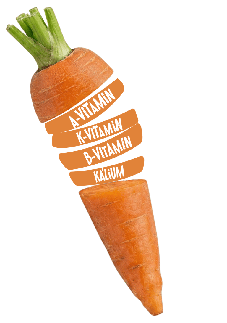 Szeletelt narancssárga sárgarépa, amely egészséges táplálkozáshoz szükséges tápanyagokat tartalmaz, 