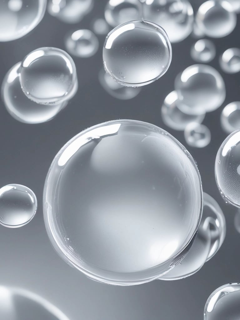 A close-up of advanced microspheres sparkling under soft light, highlighting their intricate texture.