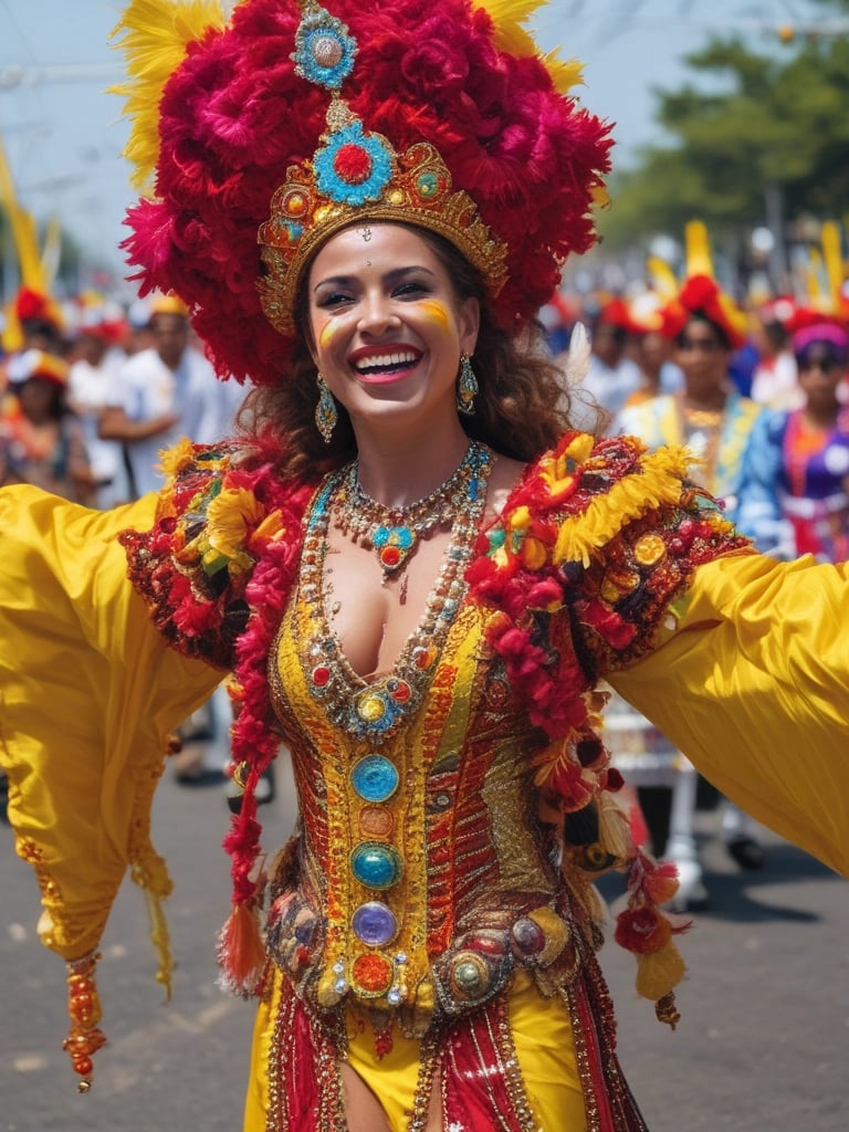 A vibrant street scene in Cartagena with colorful colonial buildings and bustling local markets.