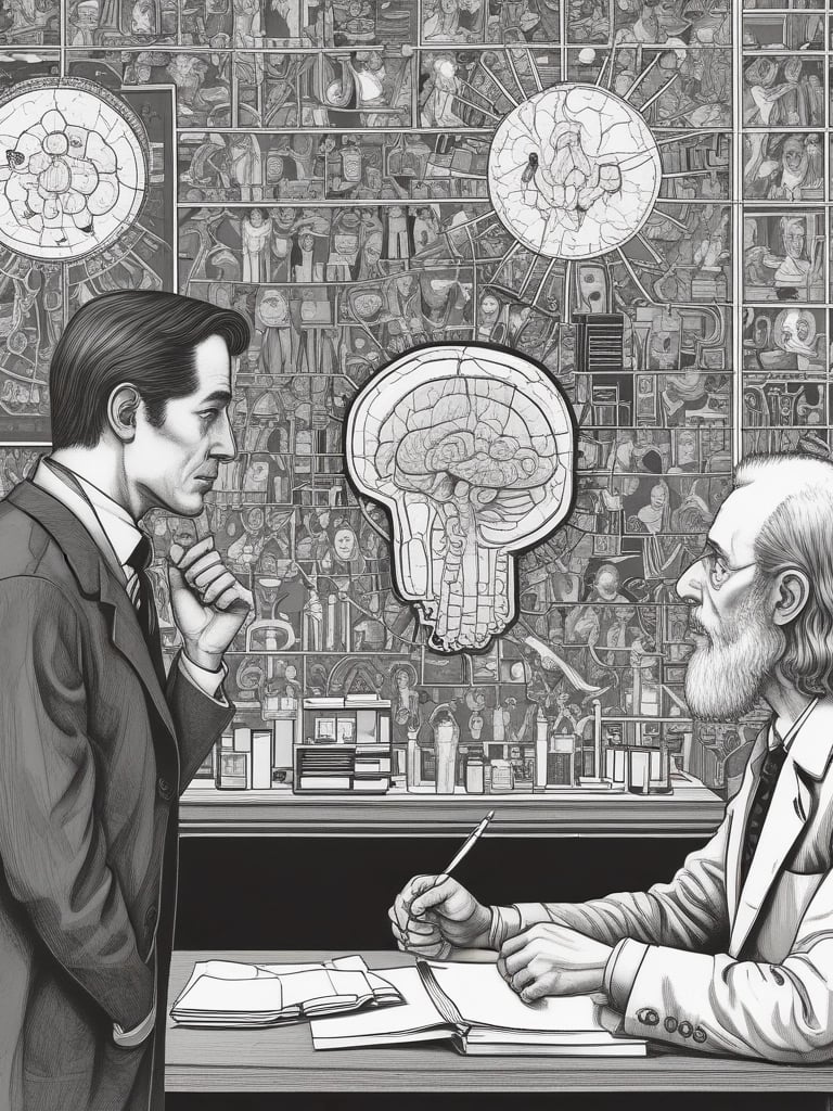 A group of diverse professionals engaged in a lively discussion during a behavioral science conference.