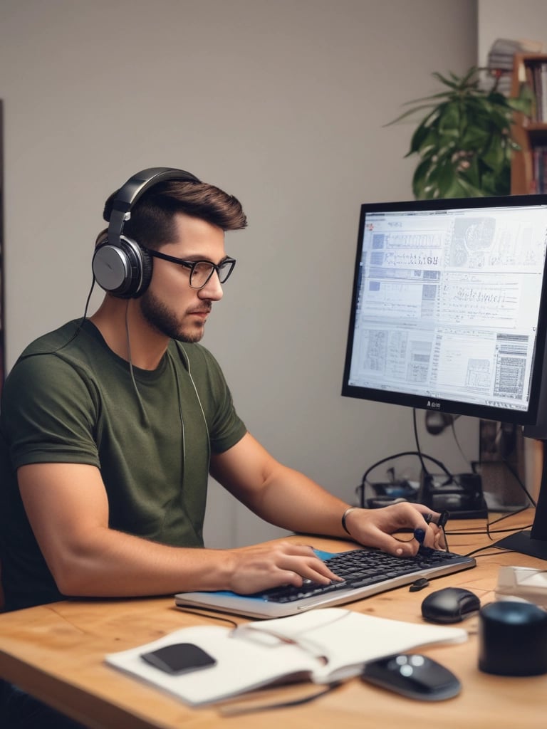 A diverse group of interpreters collaborating online.