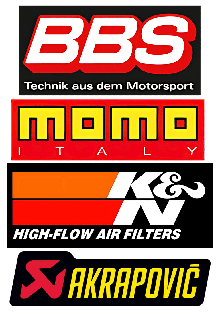 Stickers BBS , MOMO, K&N et AKRAPOVIC