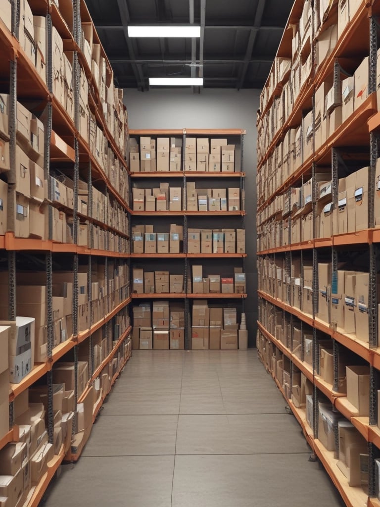 A blank sheet of paper sits in the center surrounded by various stationery items on a marble surface. Items include pens in different colors, decorative tape rolls, a black marker, a green and white glue pen, a transparent adhesive dispenser, clip holders, and small shiny jingle bells in purple and silver.