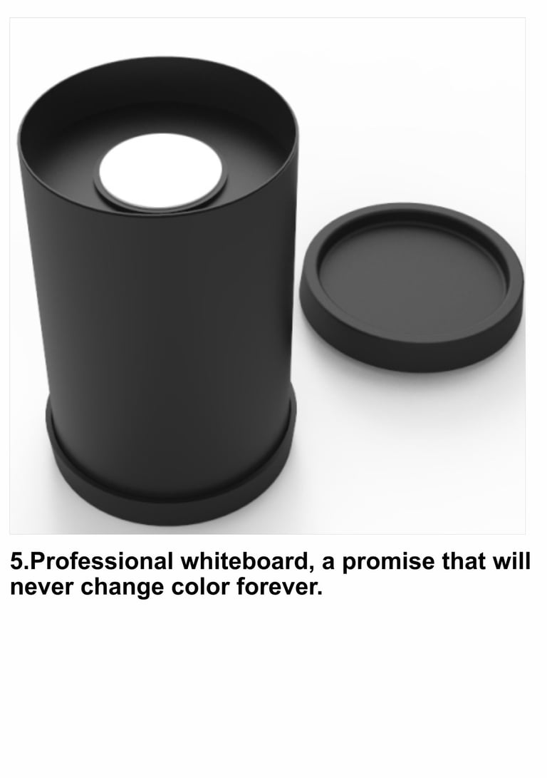 a black and white photo of a black and white trash canister