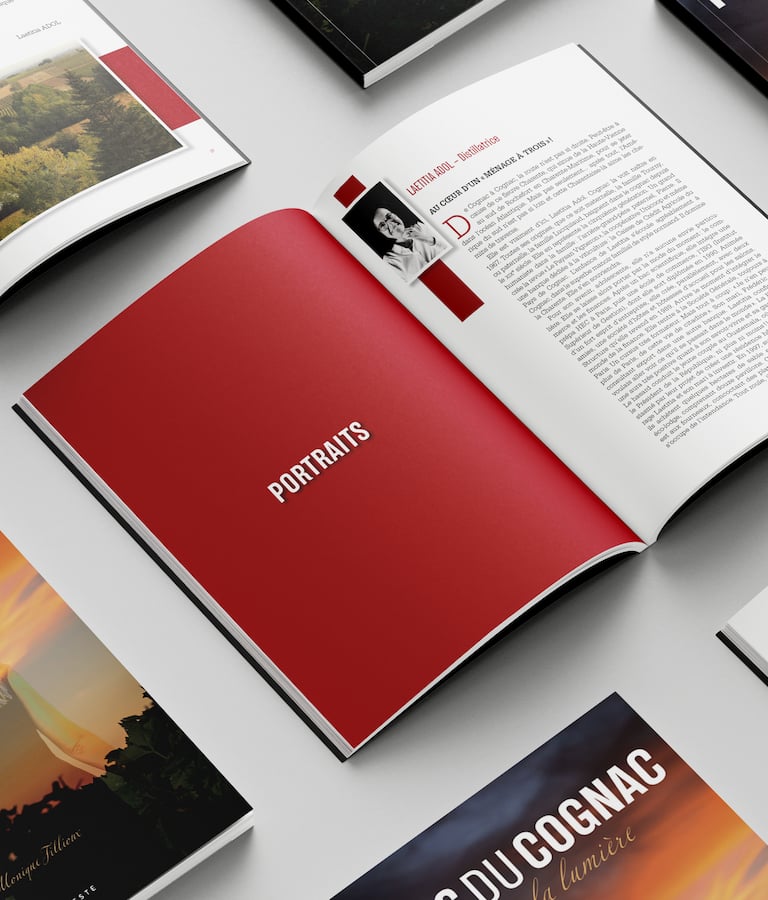 Mise en page du livre Femmes du cognac - De l'ombre à la lumière