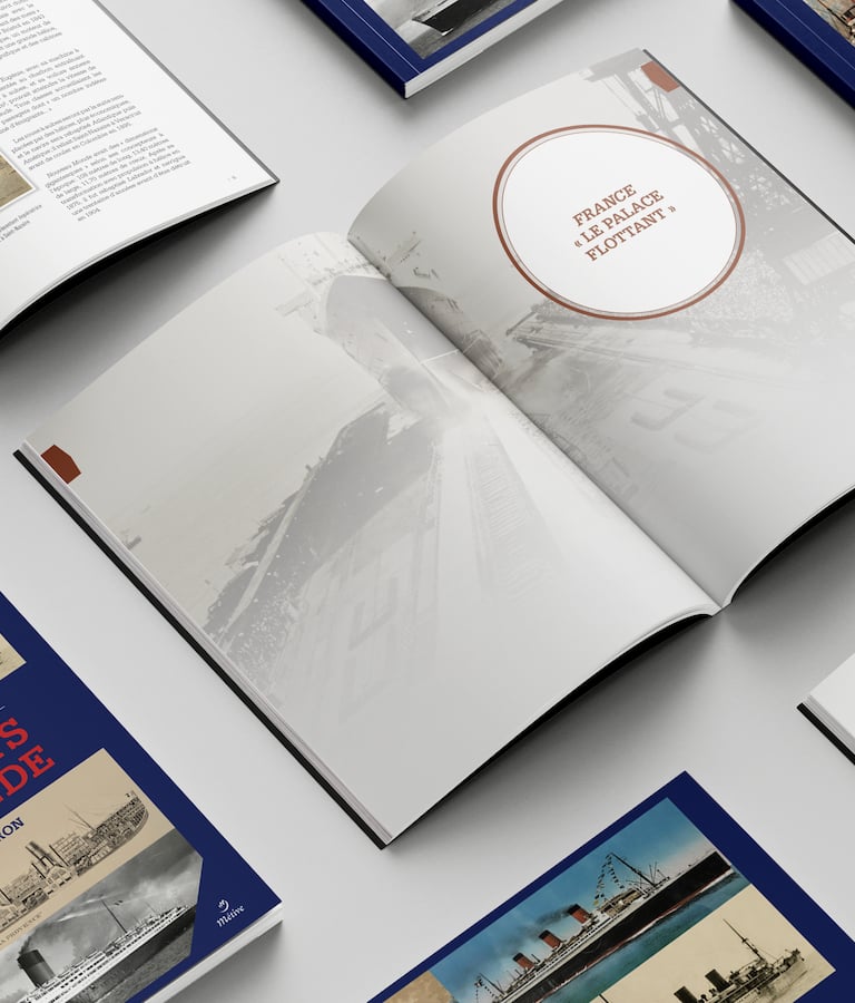 Mise en page du livre La Bible des paquebots de légende