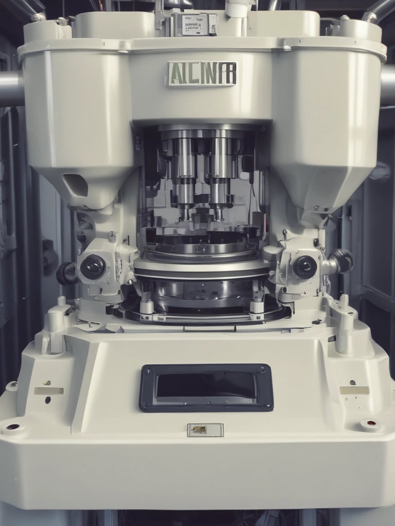 Close-up of advanced pneumatic milling machinery processing olive pits with precision.