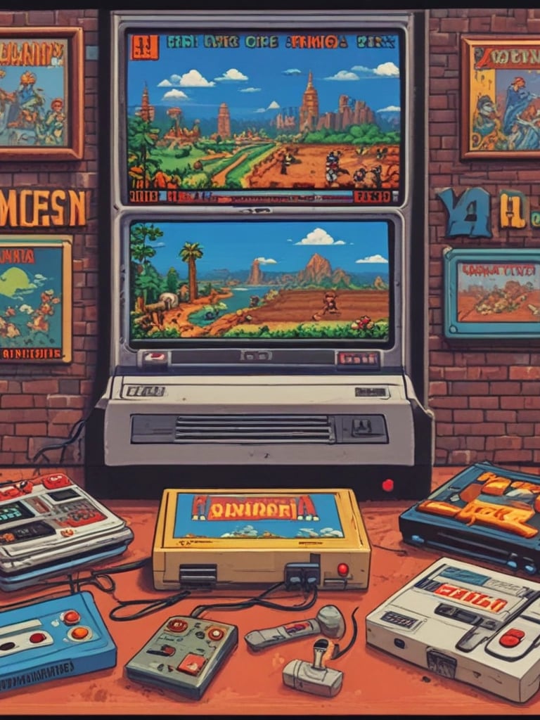 a video game console with a video game console