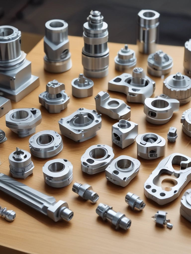 A close-up of a finely machined metal part produced by CNC machinery, highlighting precise edges and smooth surface finish.