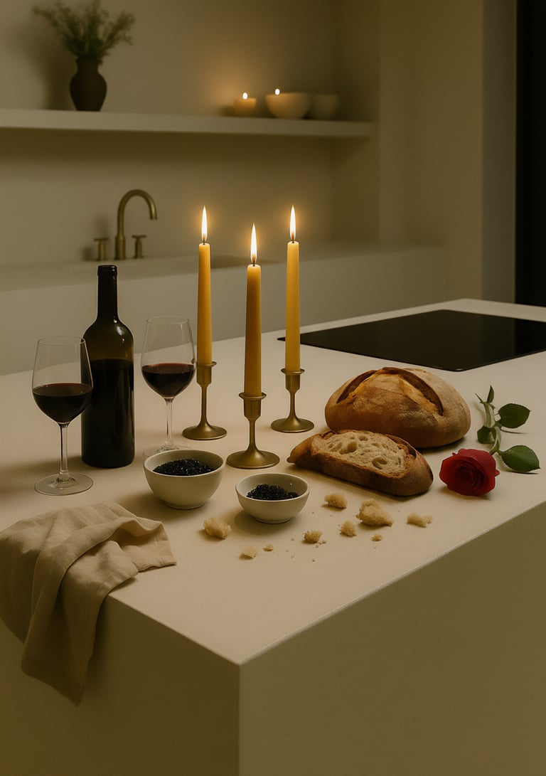 Îlot en Stucco Latte blanc dans cuisine ouverte style artisan contemporain