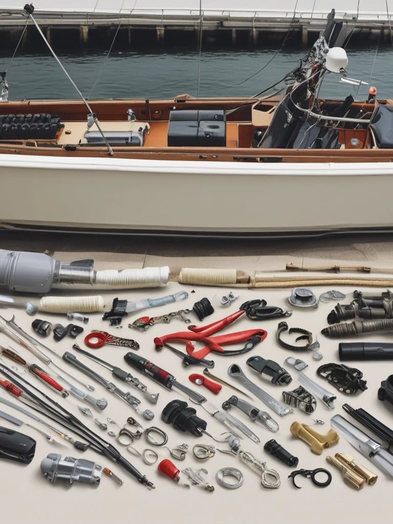 Close-up of a polished boat engine with the Full Throttle Marine logo subtly visible on the side.